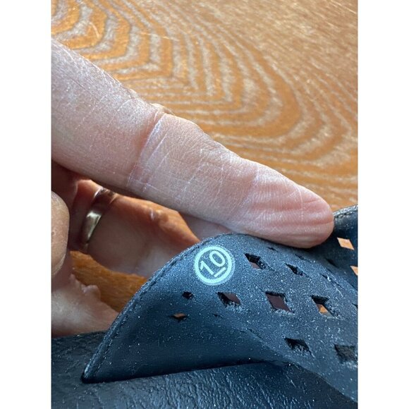 Skechers Women Slip On Thong Wedge Sandals Black  Sz 10 sku 2775 - Picture 11 of 12